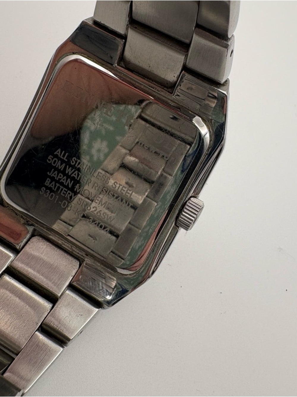 Kenneth Cole Stainless Steel Square Men's Watch Silver Dial with Day Works! - Picture 5 of 6